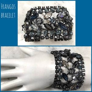 Frangos Swarovski Blue Crystal Cuff Bracelet,NWT